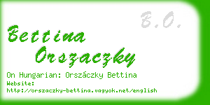 bettina orszaczky business card
