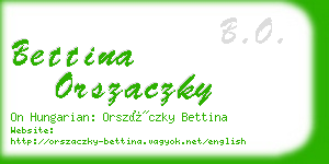 bettina orszaczky business card